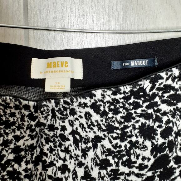 Anthropologie Maeve The Margot Black and White Kick Flare Cropped Pant Size 1X - Picture 2 of 6